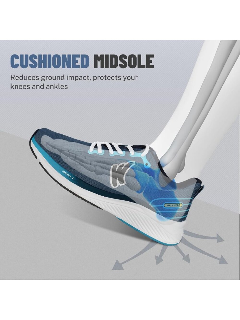 Men's Blue Athletic Shoes Casual Solid Mid Top Cap Toe Non Slip Sneakers - Picture 5 of 6